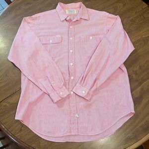 VTG 90s Ralph Lauren Country Authentic Dry Goods Button Down Shirt Red Striped